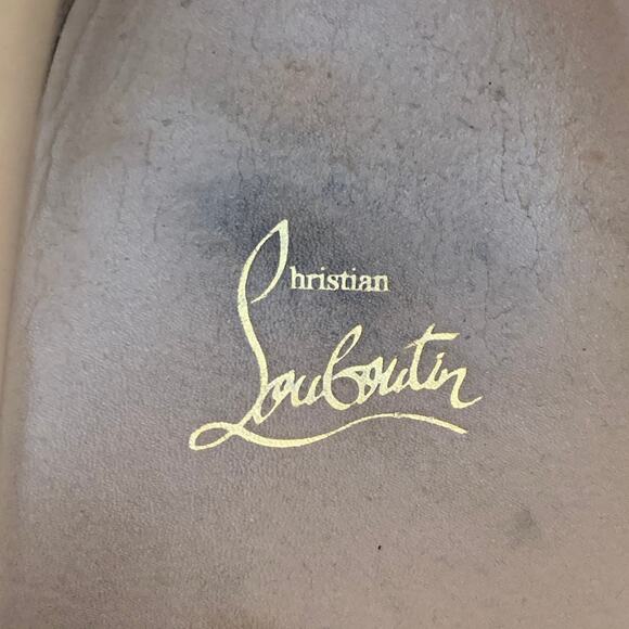 CHRISTIAN LOUBOUTIN Size 13 Louis Black Leather High Top Lace-Up Sneakers - Picture 8 of 9